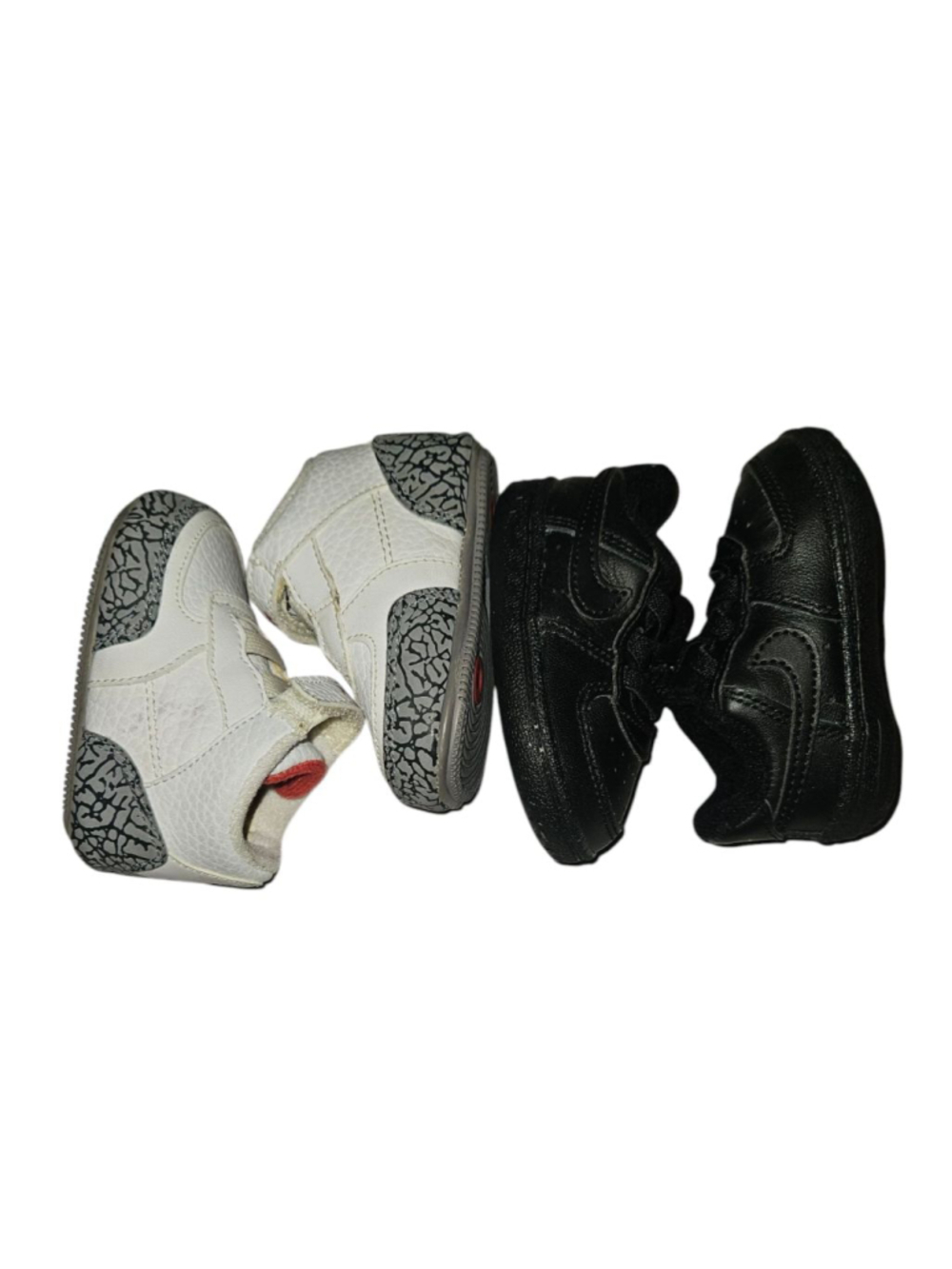 Baby Nike Air Force 1 & RARE Jordan Crib Shoes 2C Black White